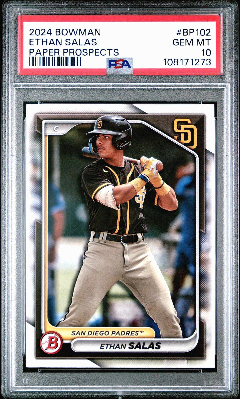 2024 Bowman Ethan Salas #BP-102 (ROOKIE) PSA 10 GEM MINT (RARE: Population 7)
