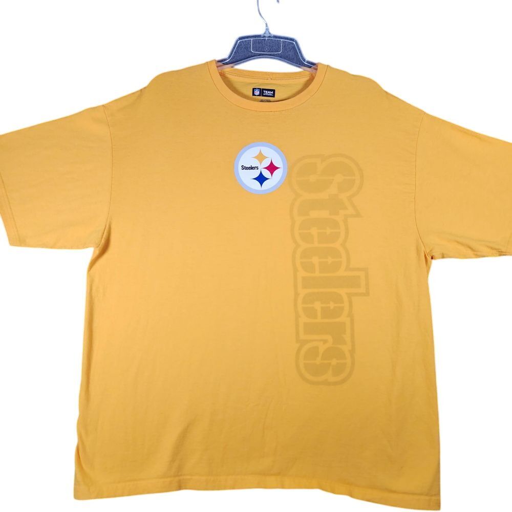 NFL Team Apparel Pittsburgh Steelers Logo Graphic T-Shirt Yellow Gold 2XL