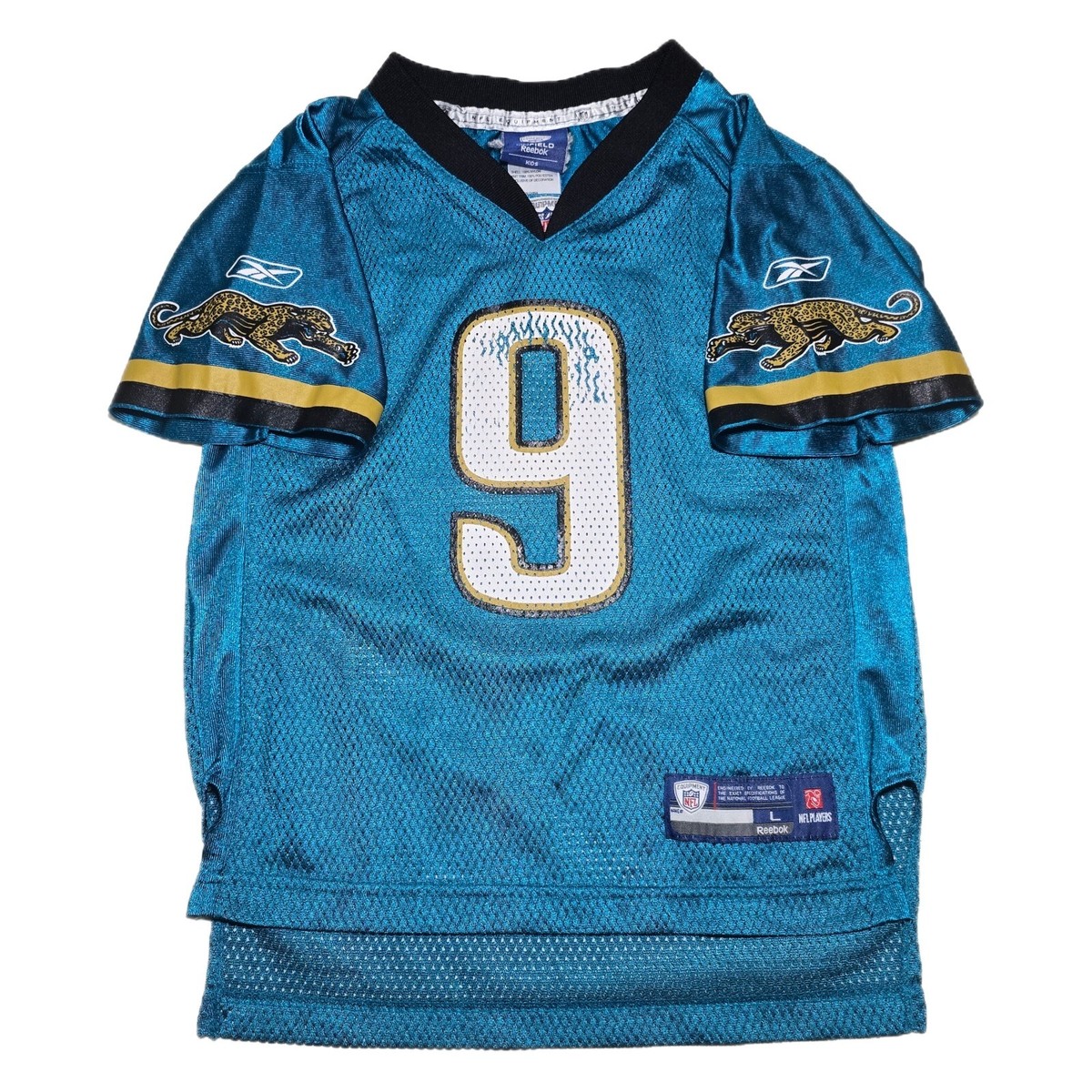 MARK & LONA✨スカルパターン　Ruler JQ Jersey ブルー Vtg Jacksonville Jaguars #9 Garrard Jersey Banned Logo NFL