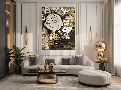 Buckle-Down Peanuts Gitarrengurt – Snoopy & Woodstock Graffiti-Collage, 5,1 Cm Breit, Verstellbar