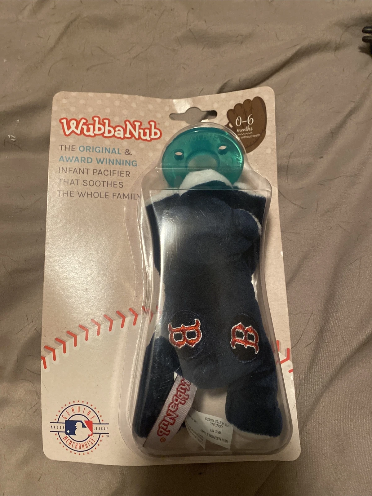 WubbaNub Pacifier Boston Red Sox Plush Animal and Pacifier, 0 to 6 months