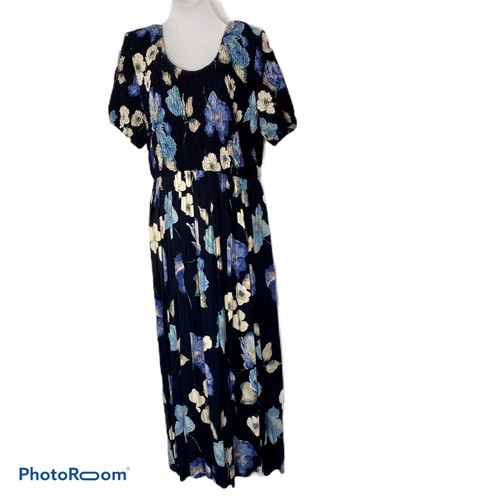 SL Fashions Vintage Maxi Dress 14 Blue 