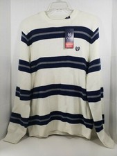 Chaps Original Crewneck Cotton Striped Sweater Size Large NWT LWW 
