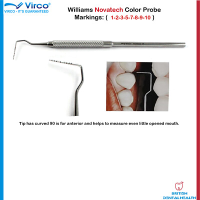 Williams Novatech farbcodierte Taschensonden Dental Posterior Region Perio Probe