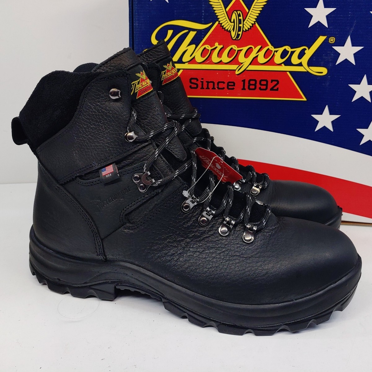 Thorogood Work Boots American Union Mens Size 10 3E Black 