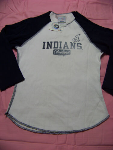 Lady Slugger Girls Cleveland Indians 3/4 Sleeve Shirt NWT Small - Picture 1 of 2