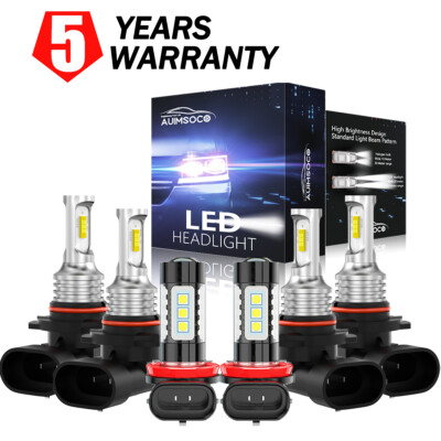 Para For Honda Civic 2004 2005 2006-2015 Combo LED faro + luces antiniebla 6x