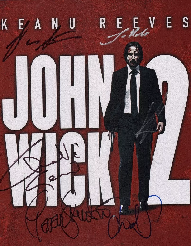 JOHN WICK Chapter 2 Cast(x6) Authentic Hand-Signed Keanu Reeves