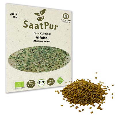 1Kg Alfalfa Bio Keimsprossen (2,15 /100g) Sprossensaat Keimsaat Alfa Luzerne
