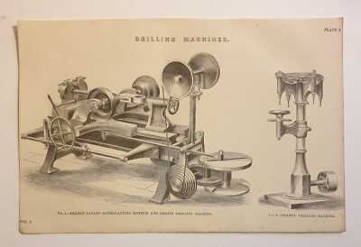 MACKENZIE Drilling Machines: Shanks (c.1877 Engineering Engraving)