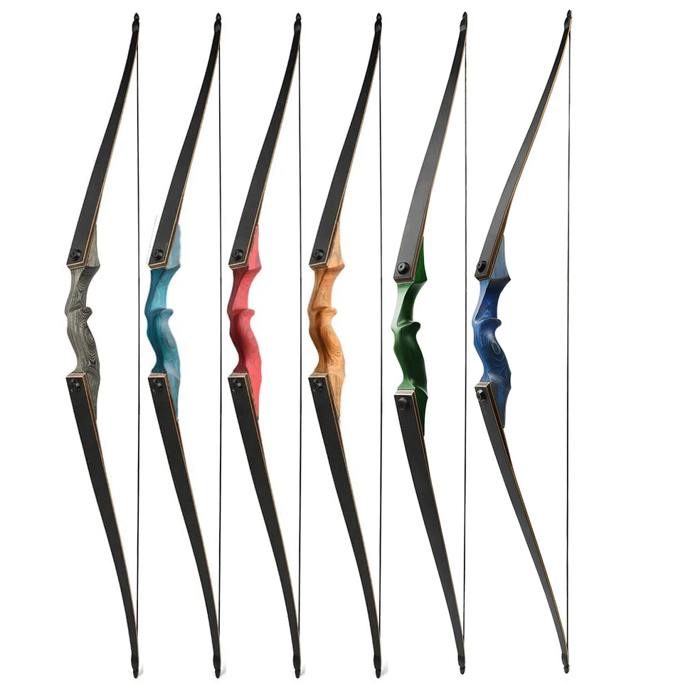 60" Takedown Hunting Bow Longbow 20-60lbs Limbs Wooden Archery Black Hunter - Image 2 of 4