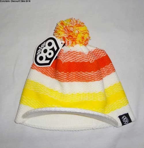 686 Mingle Visor White/Orange Beanie One Size Fits All NEW !! - Image 2 of 2