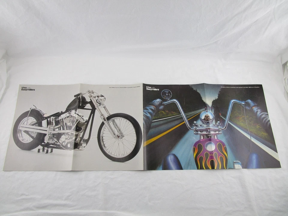 Póster plegable central David Mann y bicicleta/hermosa dama Easyriders lote de 3 envío gratuito Foto 2 de 4