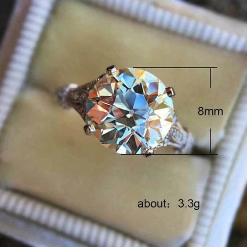 Women Fashion Cubic Zircon Wedding Jewelry 925 Silver Filled Ring Sz 6-10 - Picture 4 of 11