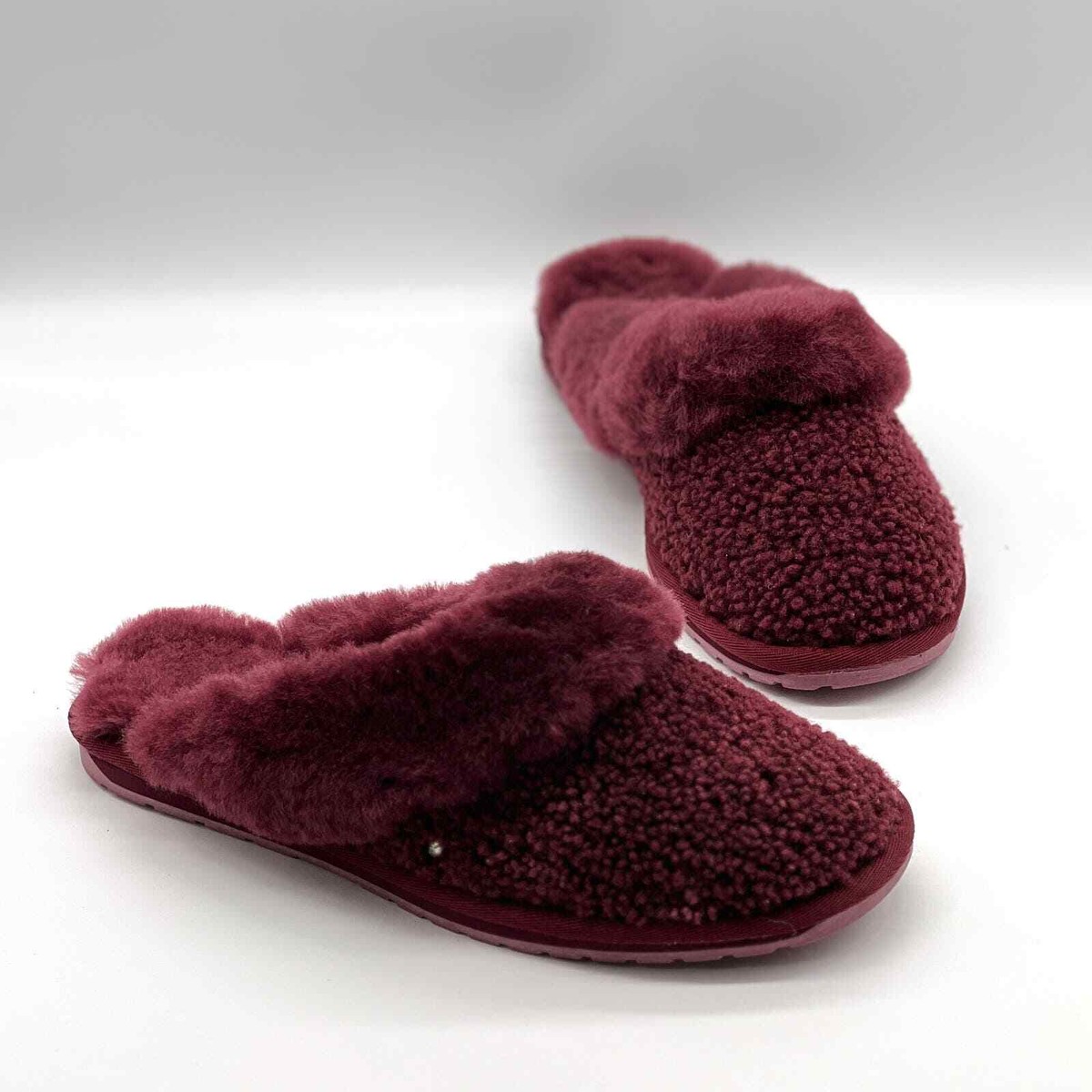 EMU AUSTRALIA X TNA Jolie Teddy Slipper Womens 10 Claret Bordeau