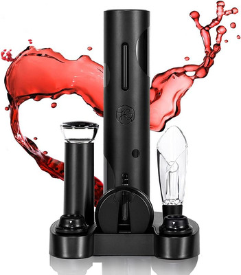 Electric Wine Opener Set, 7-In-1 Automatic Electric Wine Bottle Opener with Foil