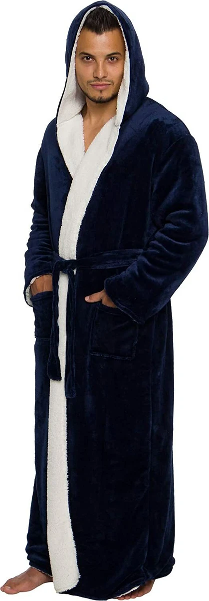 Ross Michaels Mens Robe Big & Tall with Hood - Long Plush