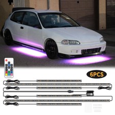 6pcs Rgb Led Underglow Neon Light Strip Rc App Control For Honda Civic Hatch