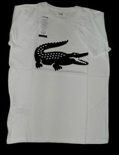 Image of Lacoste Large Croc White T-Shirt Junior Size 14 Years 31.5 - 33" Chest