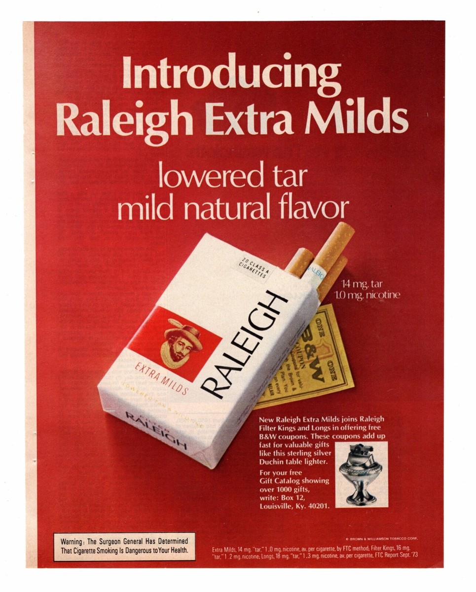 reseed cigarettes vintage 1970s magazine ad RALEIGH EXTRA MILDS cigarettes smoking mancave red