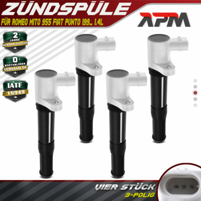 4x Zündspule für Alfa Romeo Mito 955 2008-2013 Fiat Punto 199_ ab bj.2009 1.4L