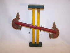 Antique 1940's Teeter Totter Zig Zag Automatic Action Wooden Clown Toy