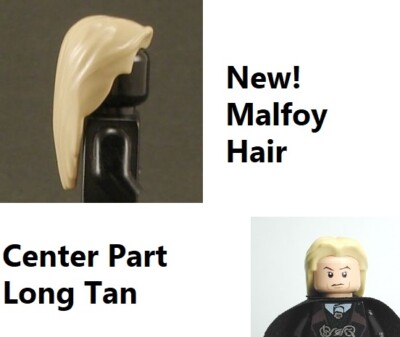 Lego Long Hair Straight Tan Blonde Minifigure Malfoy Character Head Wear Potter