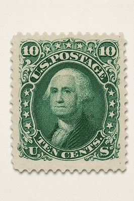   Classic US Postage Stamp Art - George Washington 1870s! 24x36  - 200gsm