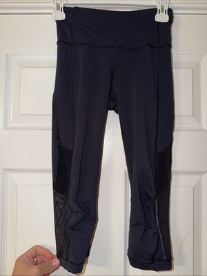 Lululemon Align Women s Blue High Rise Cropped Mesh Detail z40416 Size 2