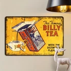 2D Flat, Billy Tea Australian Vintage Advert Tin Metal Signs Home Décor Aged Loo