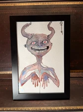 Original Artwork Watercolor Painting Creature Monster Purple Blue "CORNELIUS"
