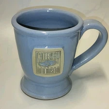 Gateway Canyons Auto Museum Coffee Mug Tea Cup USA Sunset Hill Stoneware Blue