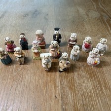 JC Miniature Anthropomorphic Pig Figurines Farm Trinkets 1990's Lot of 15 VTG