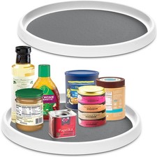 Set of 2, 12 Inch Non-Skid Lazy Susan Organizer, Pantry Lazy Susan Turntable ...