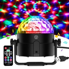 Disco Lights 360°Rotation Sound Activated 【Portable 】 Disco Ball Lights with