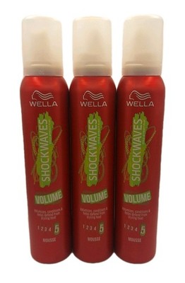Wella Shockwaves Volume Hair Styling Mousse Hold #5 Volumizes Conditions (3)