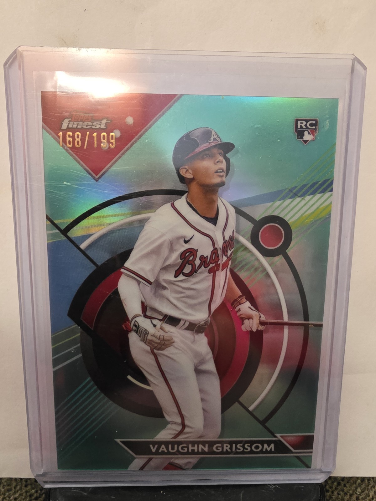 2023 Topps Finest - Vaughn Grissom #88 Aqua Refractor /199 (RC)