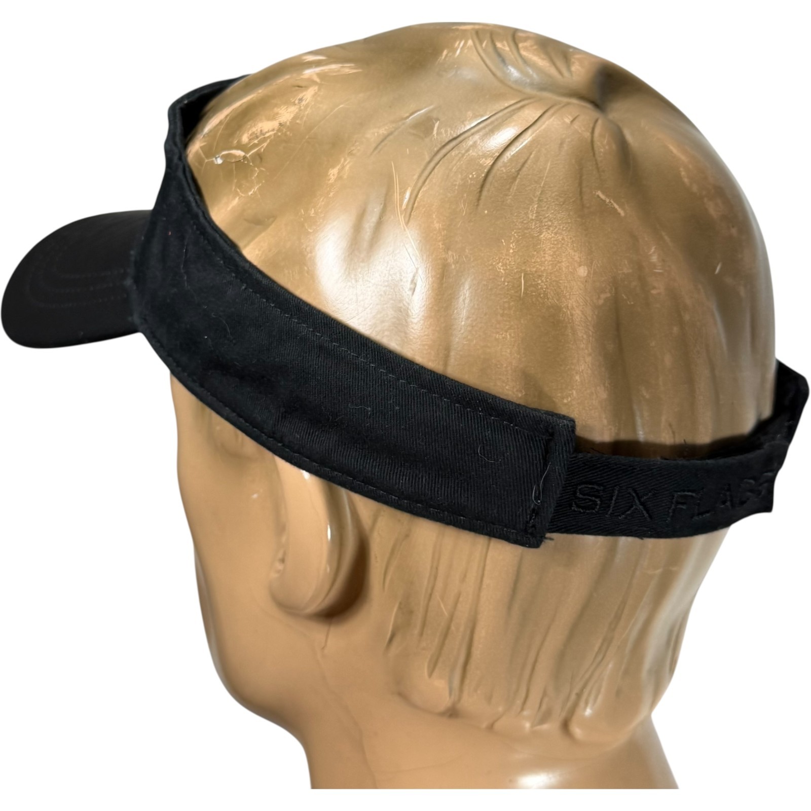 Superman Sixflags Hat Cap Visor Strap Back Black … - image 6