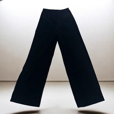 Carolina Herrera Velvet Pants Sz 4 Hook Closure Wide Leg Black 25 waist