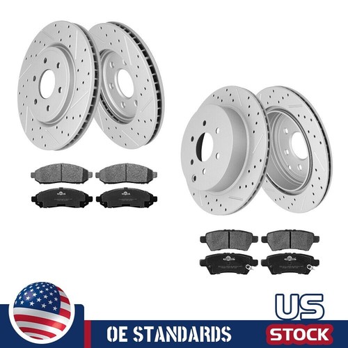 AutoShack Front & Rear Drilled & Slotted Brake Rotors Ceramic Brake Pads | Replacement For 2005-2012 Nissan Pathfinder 4.0L V6 4WD RWD | E-Coated | 12-PC Brake Kit | ShadowGuard - Foto 10