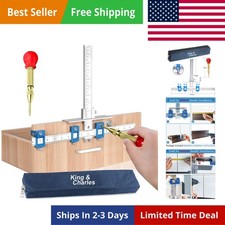 Cabinet Hardware Jig, Metal Cabinet Handle Jig with Automatic Center Punch, P...