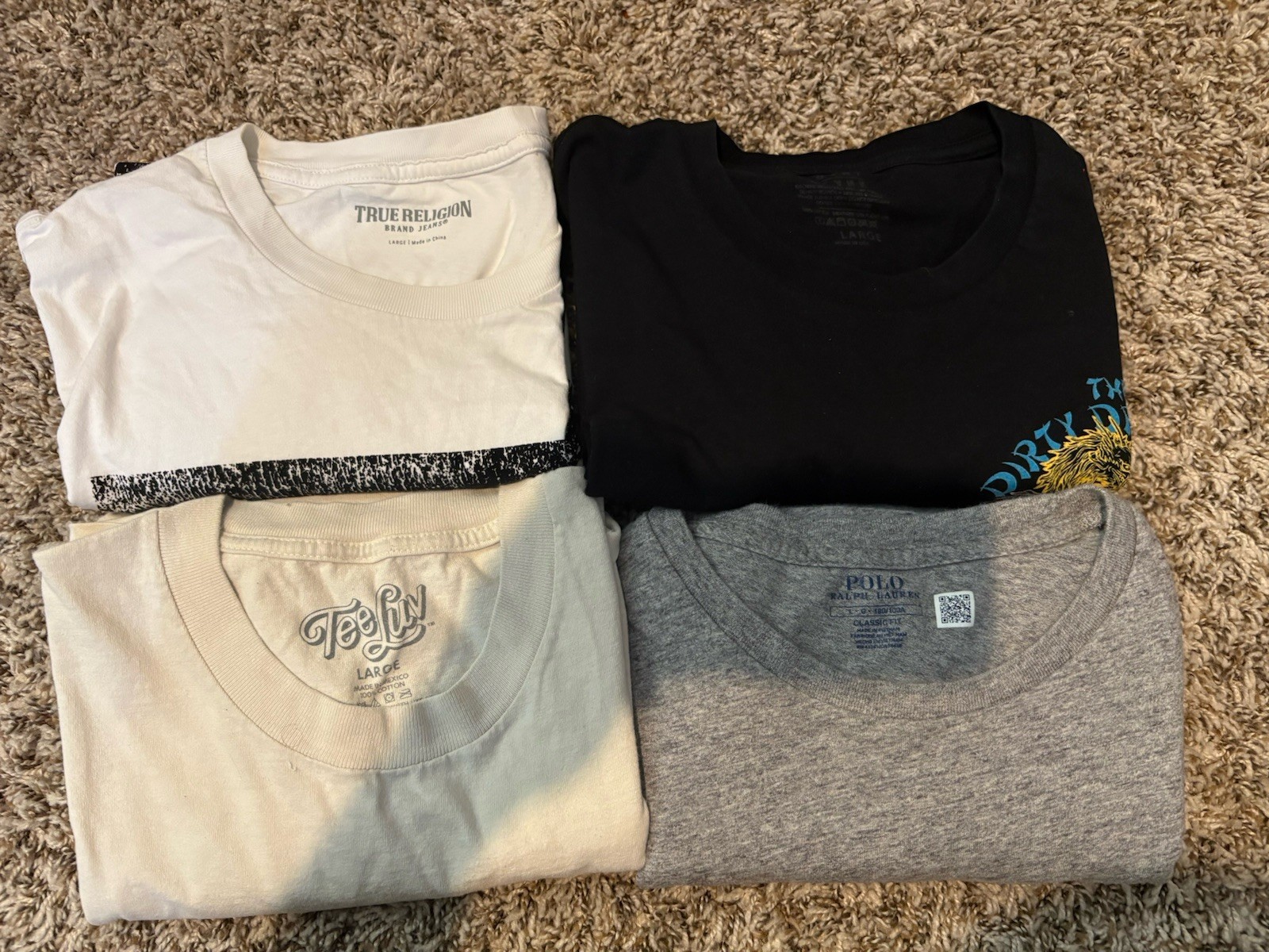 Men’s Size Large Short Sleeve T-Shirt (4 Pack) Graphic Tees Bundle-image