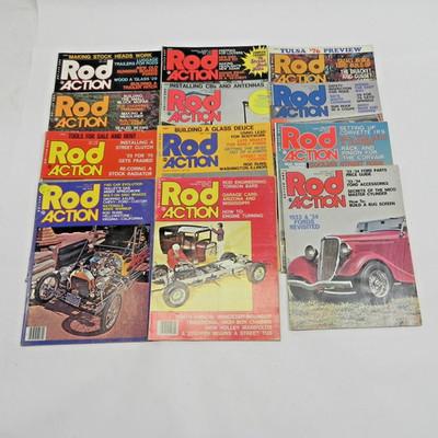 1976 ROD ACTION MAGAZINE FULL YEAR LOT OF 12 ISSUES RACING PERFORMANCE CAR RACE