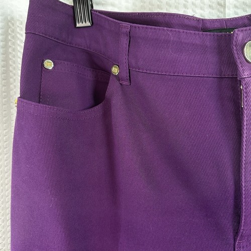 Escada Straight Leg Purple Twill Pants Women’s EU 42 / US Large - Picture 4 of 15