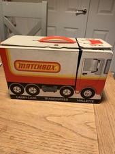 Vintage Matchbox Carry Case With Some Random Cars In Varying Conditions.