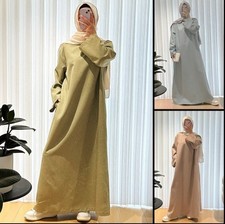 Women's Djellaba Dress Moroccan Kaftan Maxi Long Sleeve Modest Abaya Robe
