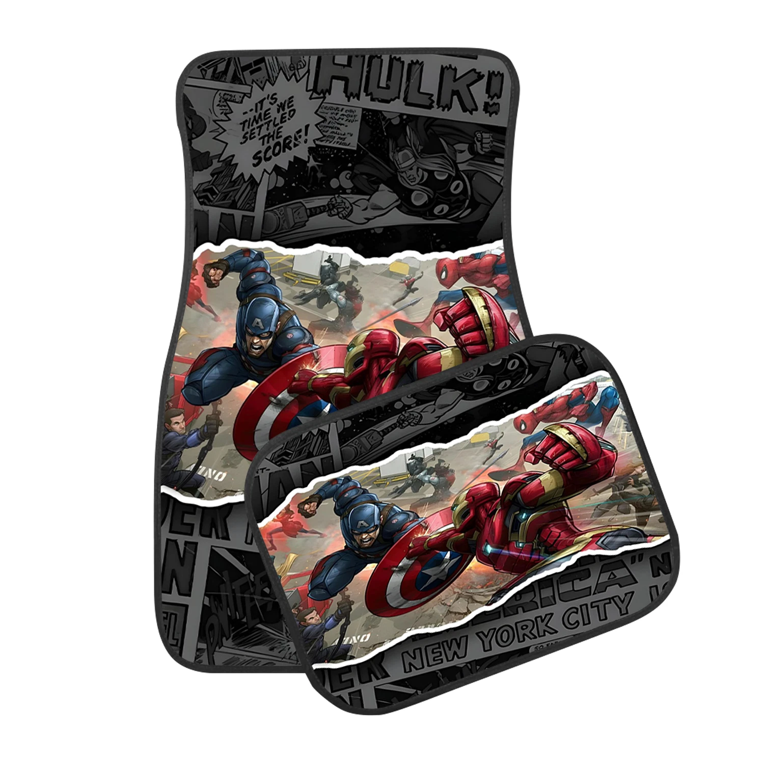 Captain America Iron Man Car Floor Mats, Marvel Auto Accessories, Superhero Gift