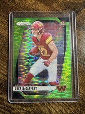 LUKE MCCAFFREY ROOKIE COMMANDERS 2024 PANINI PRIZM FOOTBALL GREEN PULSAR