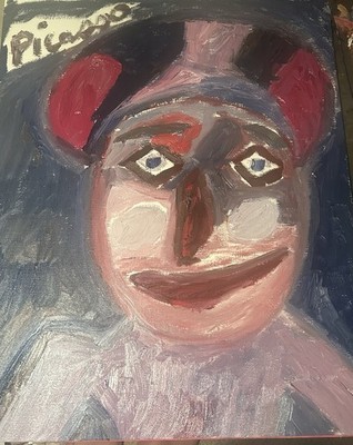 Sultan oder Prinz - Öl auf Papier.  - Nach Picasso