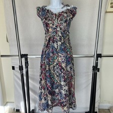Anthropologie  Floral Maxi Dress Small Off the Shoulder Ruffle Boho Wedding